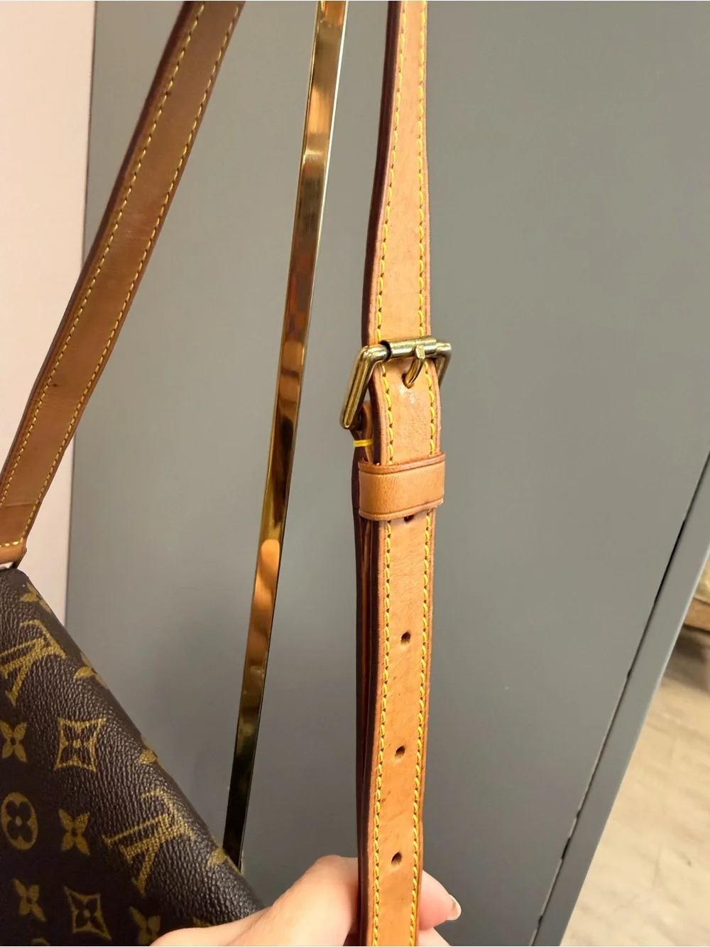 Louis Vuitton Musette Tango Monogram Shoulder Bag with Tan Strap
